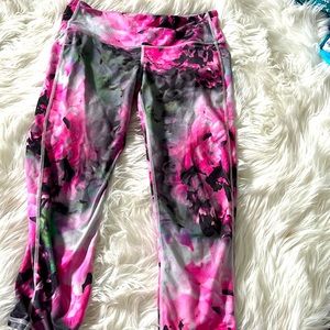 Athleta pink flower leggings small
